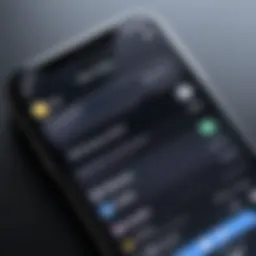 A close-up view of an iPhone displaying a tracking app interface