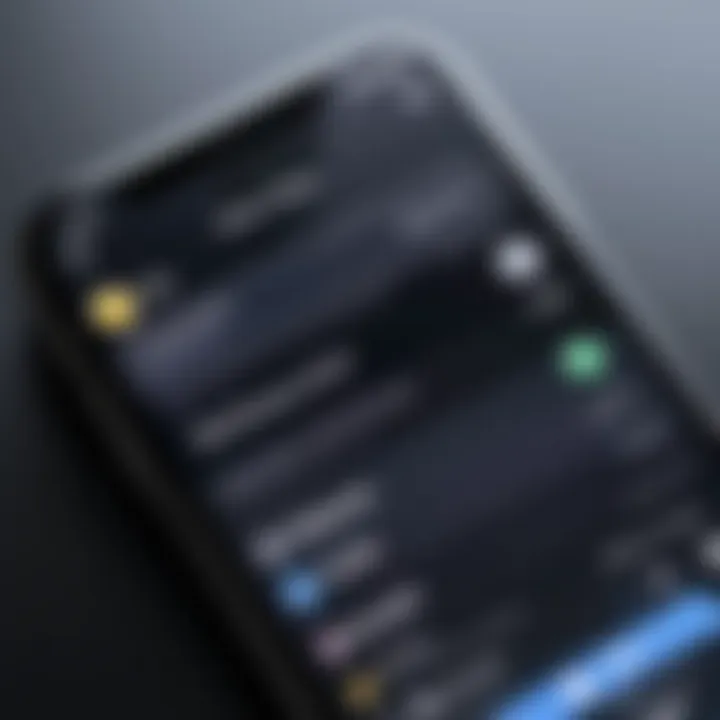 A close-up view of an iPhone displaying a tracking app interface