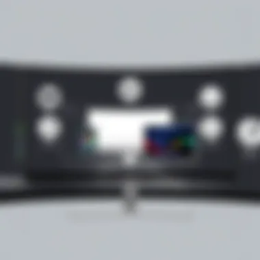 Diagram showcasing the curvature technology in VA monitors