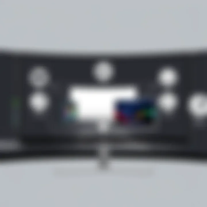 Diagram showcasing the curvature technology in VA monitors