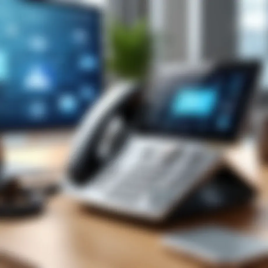 Visual representation of VoIP technology in a corporate setting