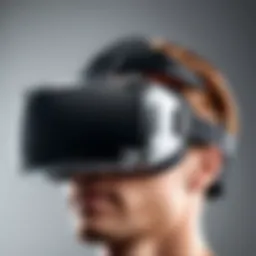 A close-up view of VR goggles showcasing their sleek design