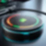 Close-up of wireless charging technology