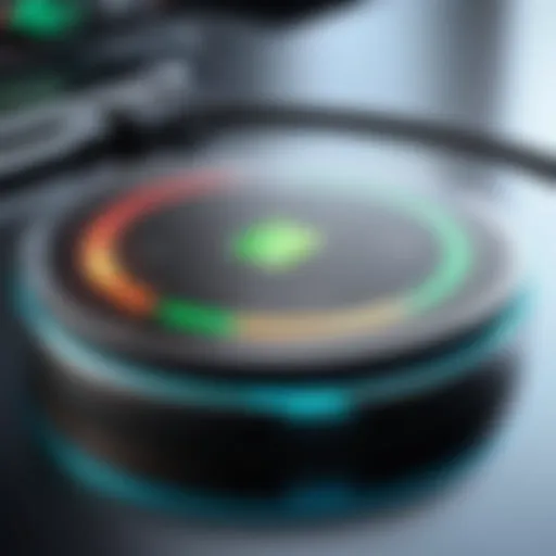 Close-up of wireless charging technology