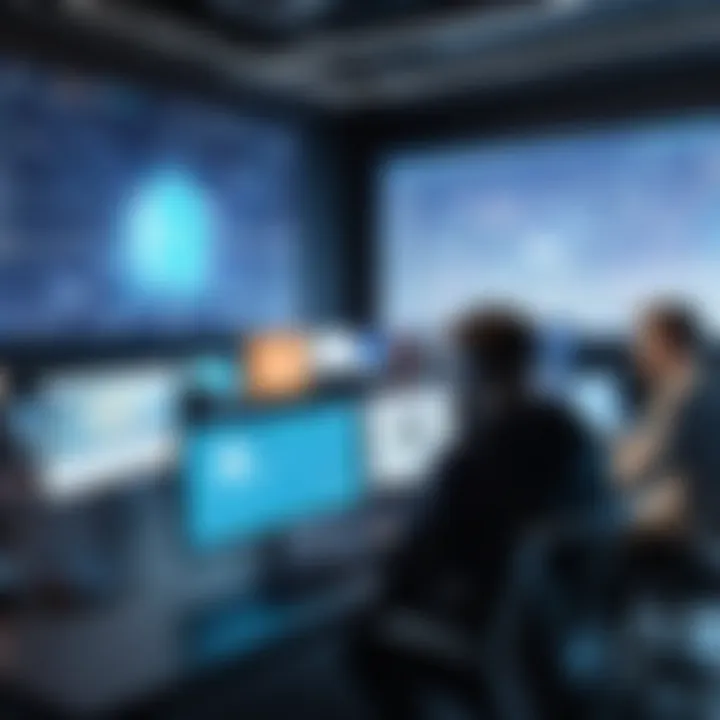 An engaging scene of players collaborating in a digital world