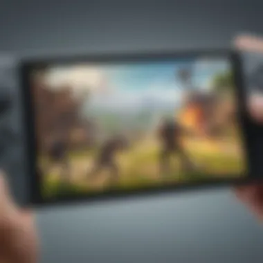 Epic Battle Scenes Fortnite gameplay on Nintendo Switch screen
