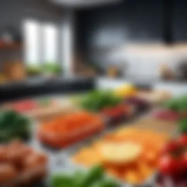Ingredient Sourcing and Quality Modern kitchen with fresh ingredients ready for meal assembly