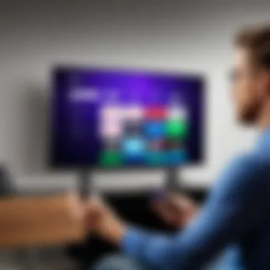 User setting up Roku for live television viewing