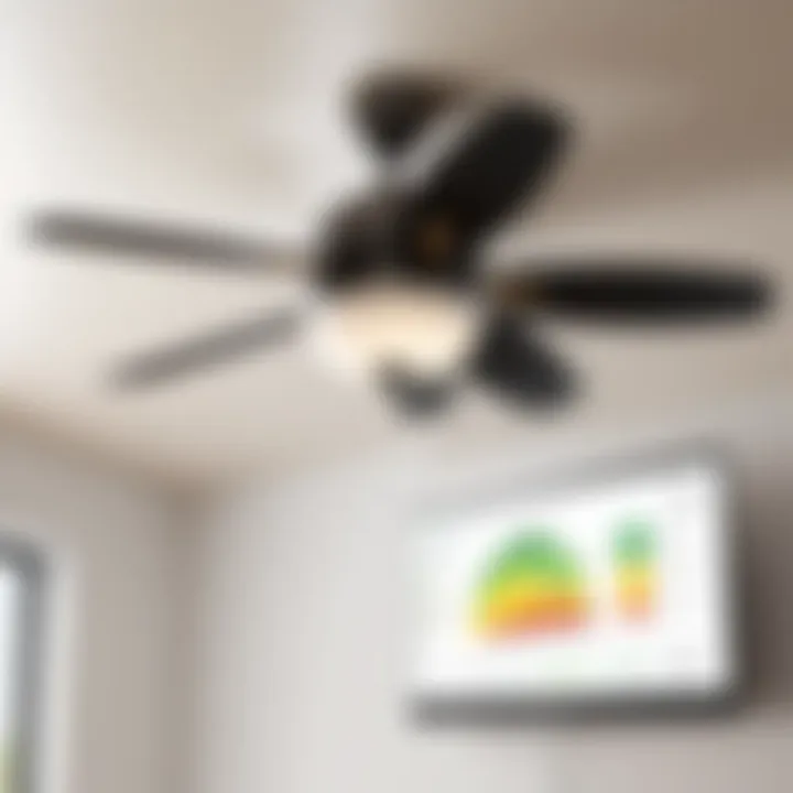 Illustration of energy efficiency ratings for the ceiling fan