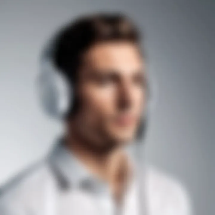 An individual enjoying a serene moment with absolute silence headphones