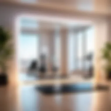 Immersive Fitness Atmosphere Fitness mirror creating immersive workout environment