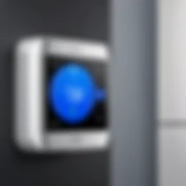 Smart Thermostat Interface Smart thermostat control interface showcased on a sleek device