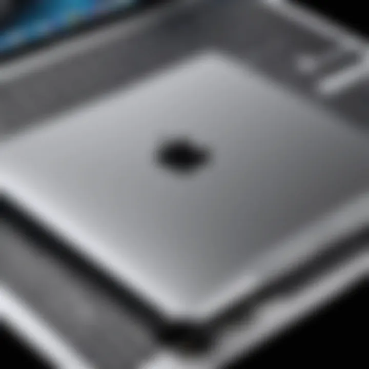 Close-up of MacBook Pro dimensions