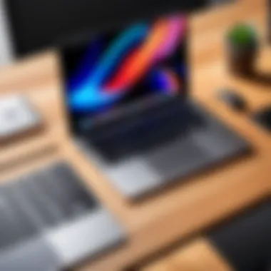 Sleek MacBook Pro in creative workspace