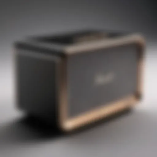 Sleek design of the Marshall WiFi Speaker showcasing its premium materials