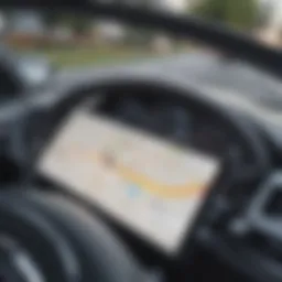 Sophisticated GPS system guiding a professional to their car