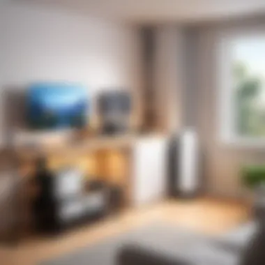 Installation of a Mobile Phone Booster in a Residential Setting Schematic representation of a mobile phone booster installation in a typical home environment