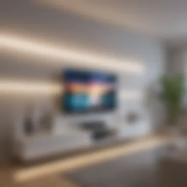 Modern LED Strip Lights Modern LED strip lights creating a dynamic TV setup