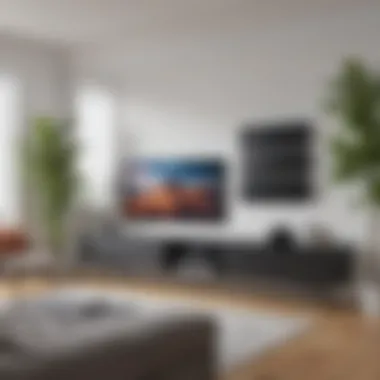 Immersive Entertainment Modern living room setup for enjoying ad-free YouTube TV