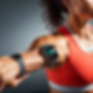 Engaging with Smartwatch During Exercise User engaging with smartwatch while exercising