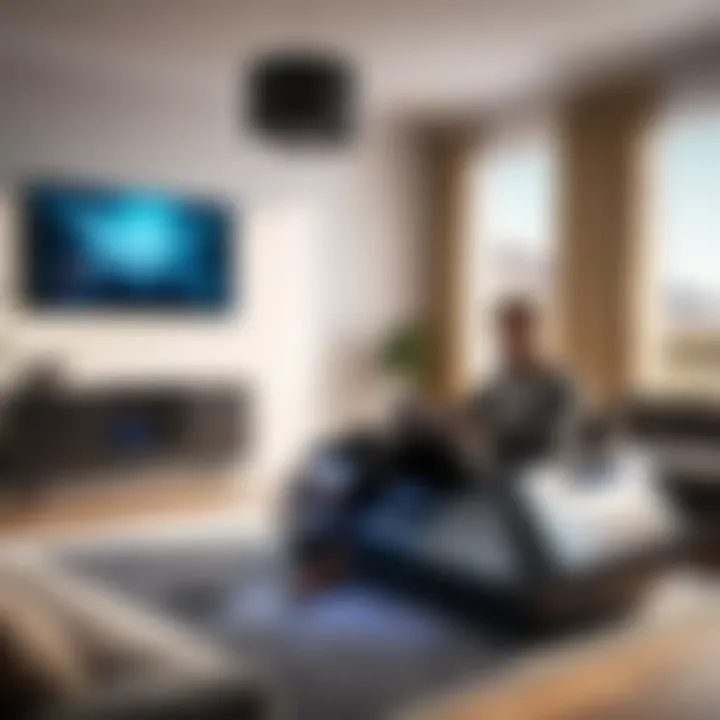 Couchmaster Cycon in a living room setting with gaming equipment