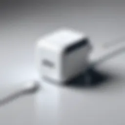 Official iPhone charger showcasing its elegant design