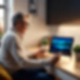 A person engaging with a Samsung tablet in a cozy setting