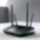 Router showcasing advanced antennas for optimal signal strength