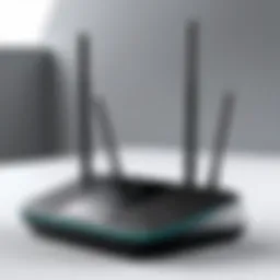 Router showcasing advanced antennas for optimal signal strength