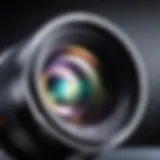 Close-up of a Sony lens ideal for portrait photography