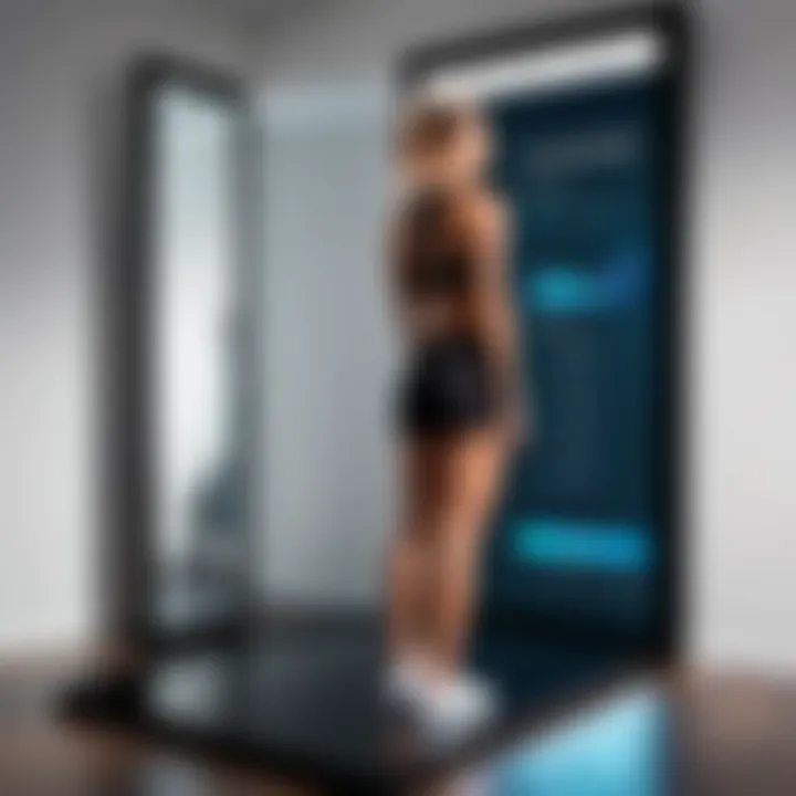 Tailored Fitness Experience Interactive mirror displaying personalized workout programs
