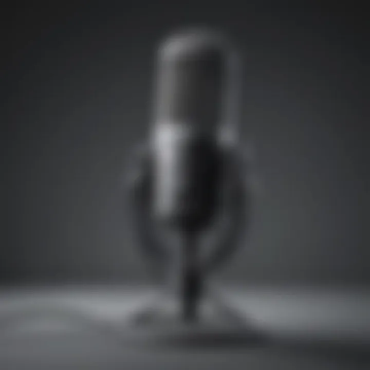 Podcast microphone symbolizing recording equipment