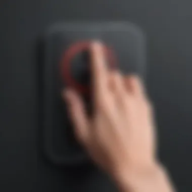Press and Hold Power Button Illustration showing finger pressing and holding power button