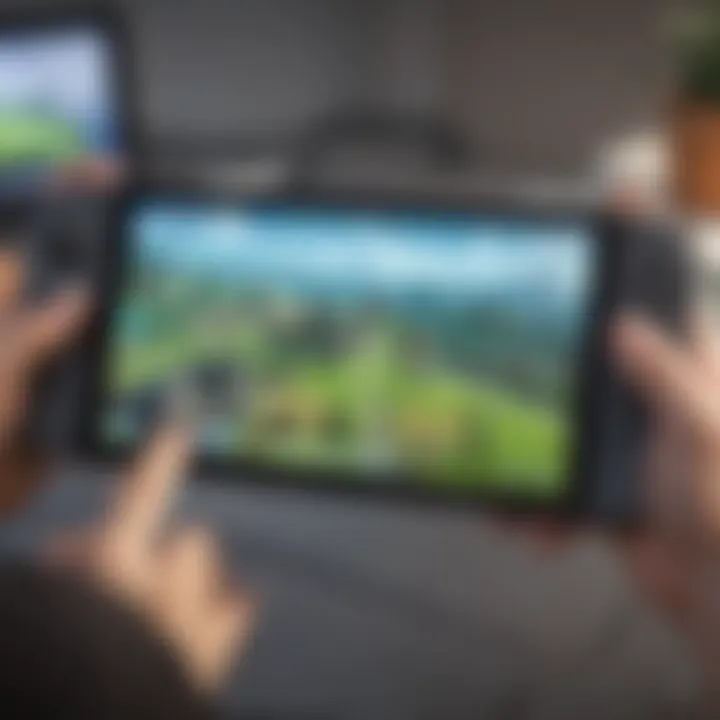 Pro player navigating through Fortnite on Nintendo Switch