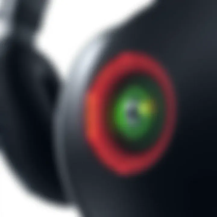 Advanced Audio Technology in Razer BlackShark V2 Pro Wireless Close-up of Razer BlackShark V2 Pro Wireless ear cups illustrating advanced audio technology