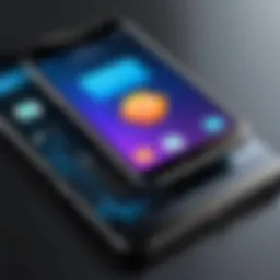 Smartphone with data backup icon