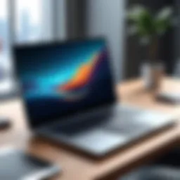 Innovative laptop design on modern desk