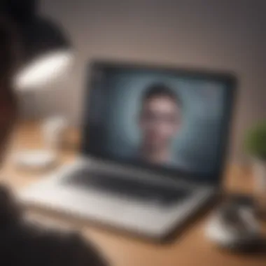 Improving Video Call Quality with Ring Lights Ring light setup for video calls on laptop