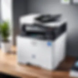Modern Samsung copier printer in an office setting
