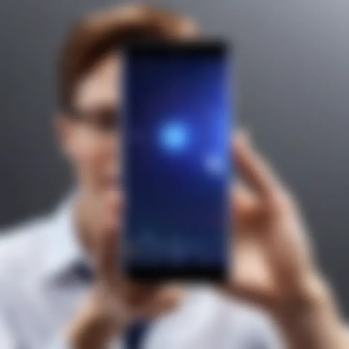 User interacting with the Galaxy FE, showcasing its intuitive interface