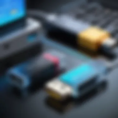 Data Security Measures Illustration depicting secure data transfer between USB drives