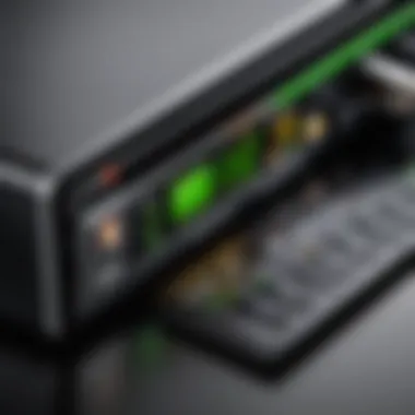 Close-up of Shure USB interface controls and features