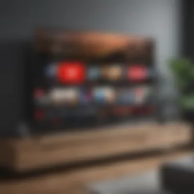 Elevated Viewing Experience Sophisticated television screen displaying ad-free YouTube TV