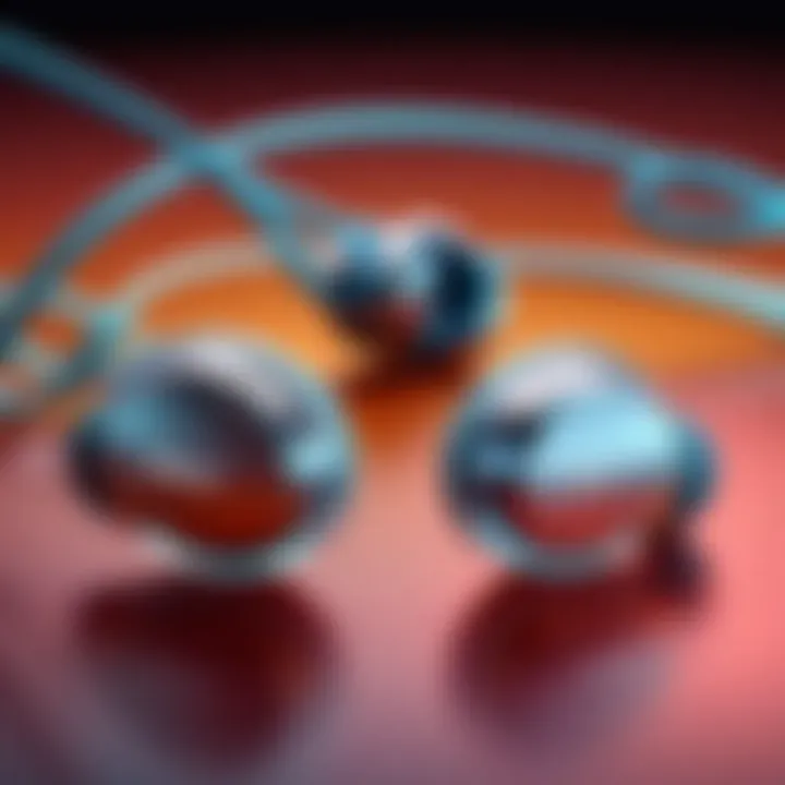 Visual comparison of sound quality waves between two earbuds.
