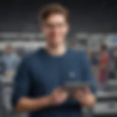 Enthusiastic Student at Best Buy Happy student shopping for Surface Pro at Best Buy