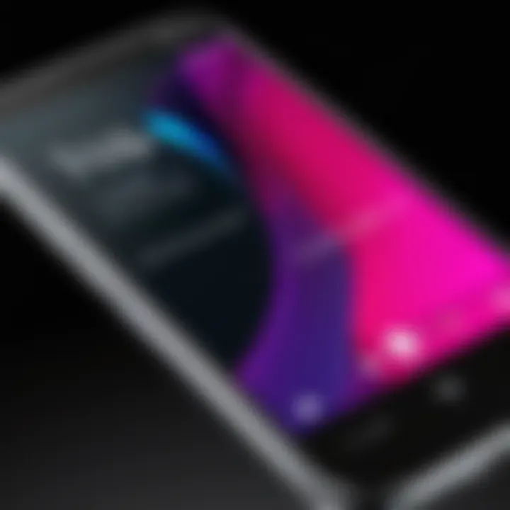 Close-up of T-Mobile Revvl series display with vibrant colors