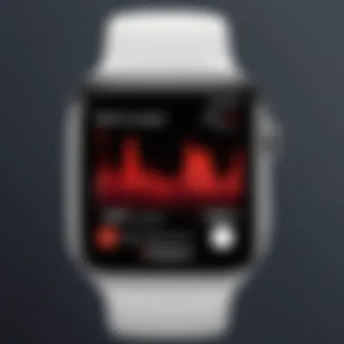 Blood Sugar Trend Analysis Graph showcasing blood sugar trends over time on a smartwatch screen