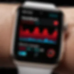 Visual representation of an Apple Watch displaying blood sugar levels