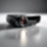 A sleek modern projector showcasing its compact design.