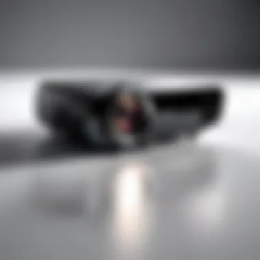 Sleek and Compact Projector Design A sleek modern projector showcasing its compact design.